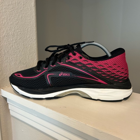 Asics Sz 10.5 Women’s Gel-Exalt 4 Shoes Sneakers Black Gray Running Burgundy - Picture 3 of 10